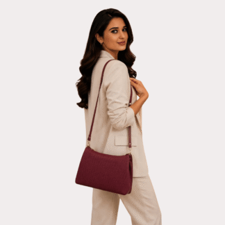 Velvet Wine Elegance Shoulder Bag