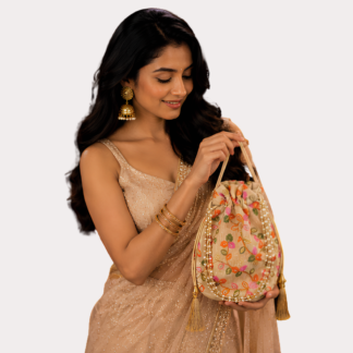RoyalBloom Embroidered Potli Bag for Women