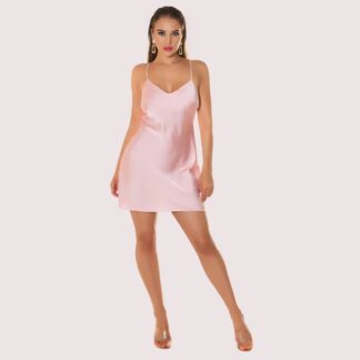 Sun-Kissed Satin Backless Party Dress
