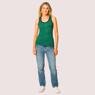 Wild Vibes Green Leopard Print Tank Top