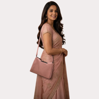 RoséCharm Textured Pink Shoulder Bag for Women